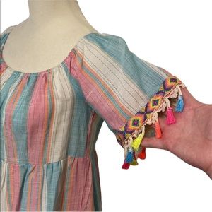 Embroidered Aztec boho gypsy accent top